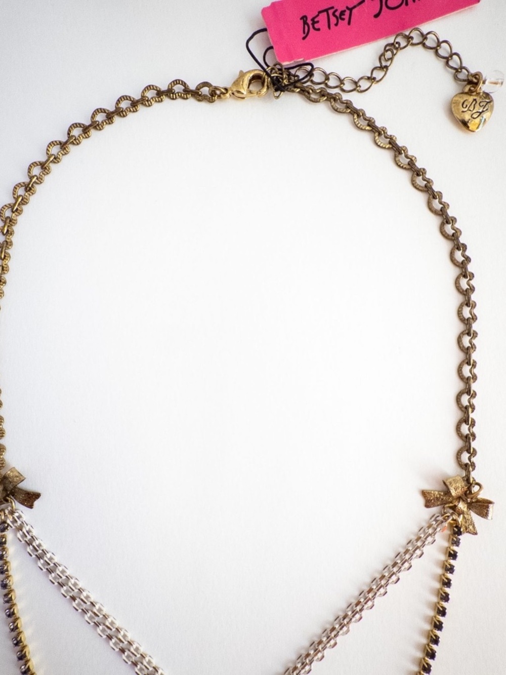 Betsey Johnson Fairyland Heart Potion Bottle Crystals Bead VERY RARE Necklace - Picture 6 of 15